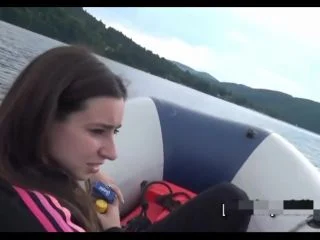 Sexy Babes Enjoy Pissing By The Lake And Pee From A Boat screenshot 1
