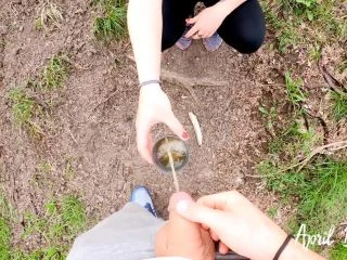 AprilBigAss – Drinking Pee Public Street screenshot 2