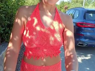 Walking Flashing Tits And Pussy Plus Pissing In Public In Croatia screenshot 2