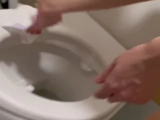 Risky Squirt Pee In Public Toilet screenshot 7