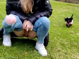 Reallifedoll- Outside Peeing Compilation screenshot 3