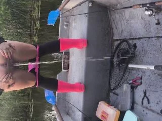 Latvian MILF Having Pee On A Boat screenshot 4