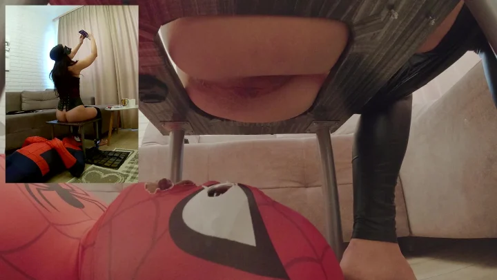 Mistress Anna Day 6 – Making Spiderman A Full Toilet