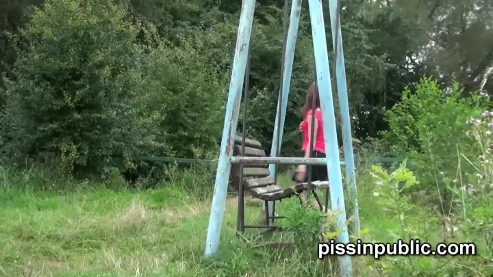 Peeing Babes Empty Their Bladders In A Park Unknowingly Being Part Of Voyeur Pissing Video