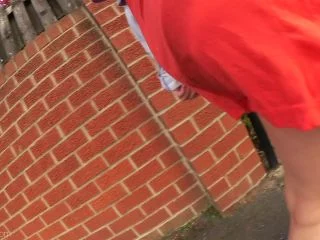 Faye Taylor – Summer Dress Peeing In The Road screenshot 6