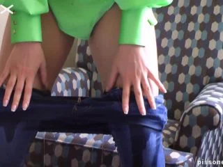 Piss Desperation Makes Redhead Gush Over Denims screenshot 7