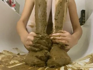 PooGirl – Huge Pile Of Shit White Pantyhose Smearing screenshot 7