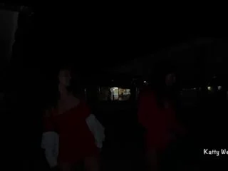 Two Girls Pissing On A Public Promenade On The Beach screenshot 2
