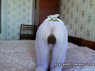 BigTitsAlisa – White Pantyhose Full Of Shit screenshot 3