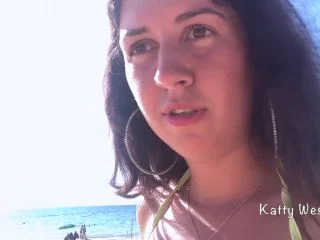 Katty West – Crazy Girl Pee On A Public Beach Right In Her Panties screenshot 4