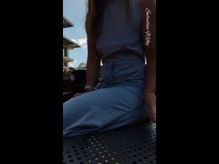 Seductivewifey Grey Dress Public Wetting Public Toilet Pee screenshot 2