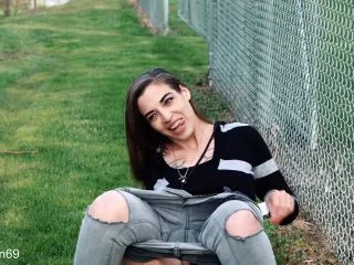 Long Haired Brunette Pisses On The Side Of The Road screenshot 6