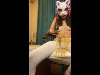PooGirl – Vomiting Several Times From Chewing Shit And Shit In White Pantyhose Fisting screenshot 5