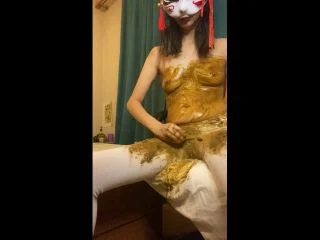PooGirl – Vomiting Several Times From Chewing Shit And Shit In White Pantyhose Fisting screenshot 6