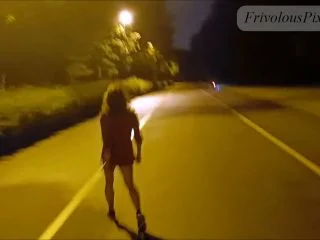 Horny Amateur Slut Dancing Naked In Public. Pissing screenshot 1