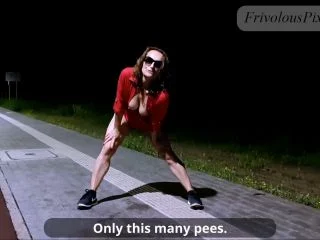 Horny Amateur Slut Dancing Naked In Public. Pissing screenshot 7