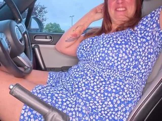 Millionaire British MILF WIFE Picks Me Up To Fuck Pee And Handjob While Driving screenshot 3
