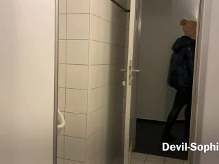 Caught With The Office Toilet Door Open – Come And Shit On My Latex Pants screenshot 1