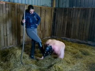 Perverted Wanker On The Dirty Stable Floor screenshot 1