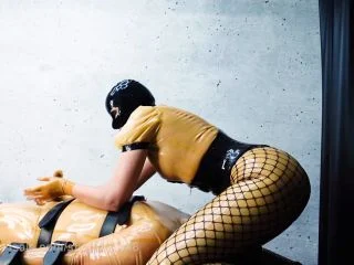 My Slave Femdom Videos – Mistress Eva – Gagged Rubber Cock Toy Under My Ass screenshot 3