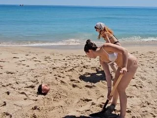 Syren Productions- Buried On The Beach Face Sitting screenshot 2