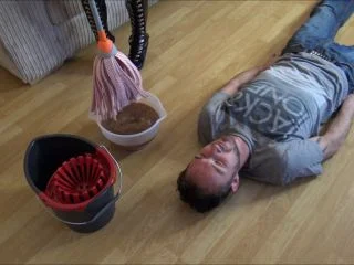 Brook Logan – Slave Gets Dirty Mop Over His Face screenshot 1