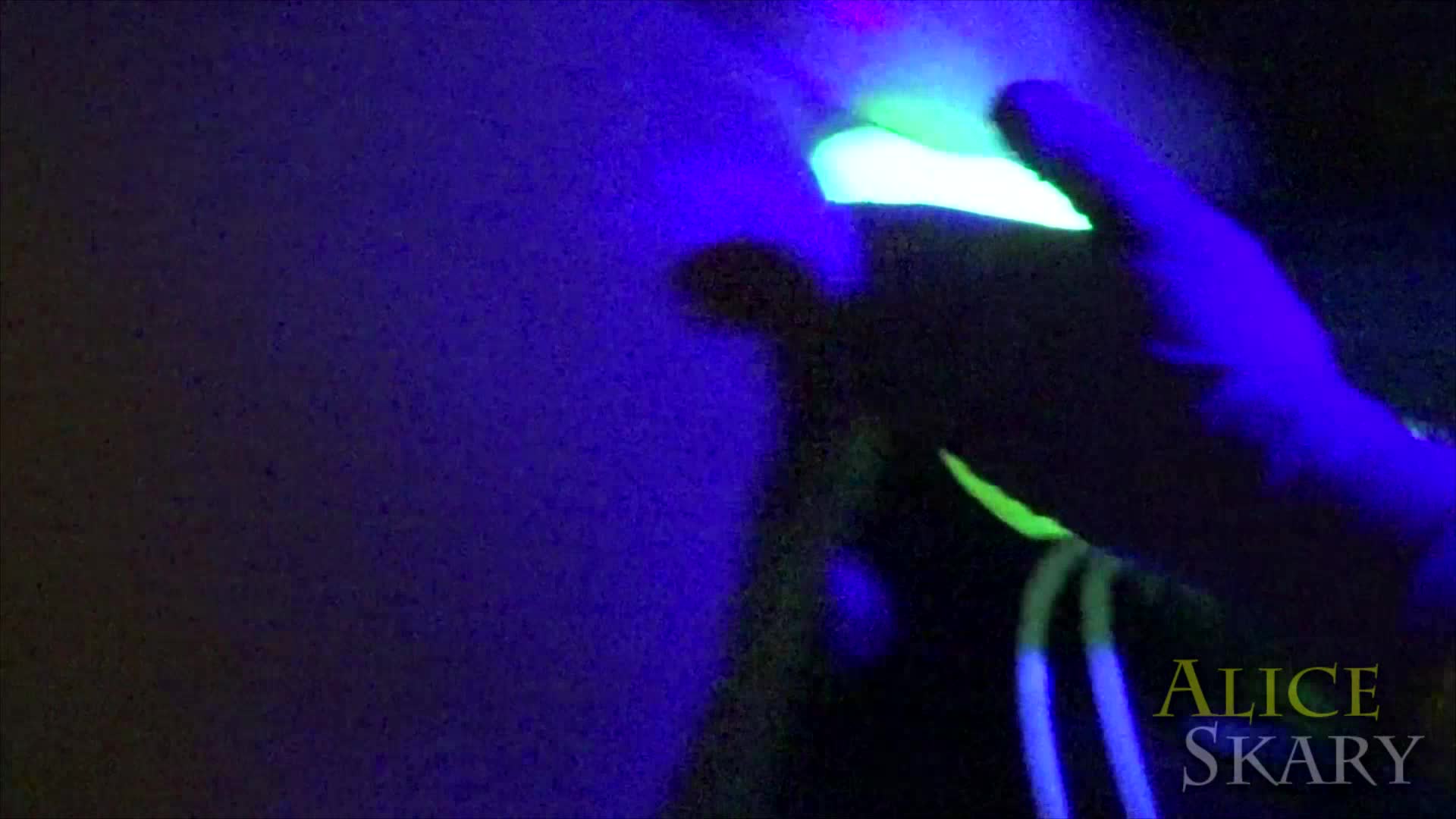 Neon Glow Ejaculating Strapon Cock – Thick Dildo Pegging By Blacklight